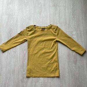 Ann Taylor boatneck mustard tee - XS